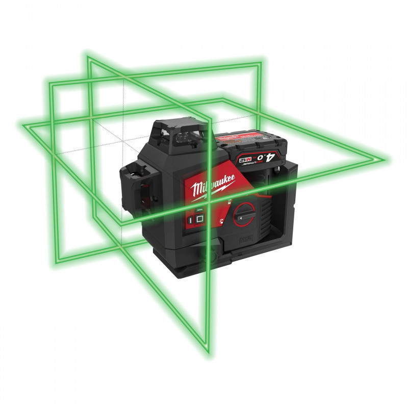 Milwaukee Green Laser 3 Plane Leveler M12 3PL-401C 360°