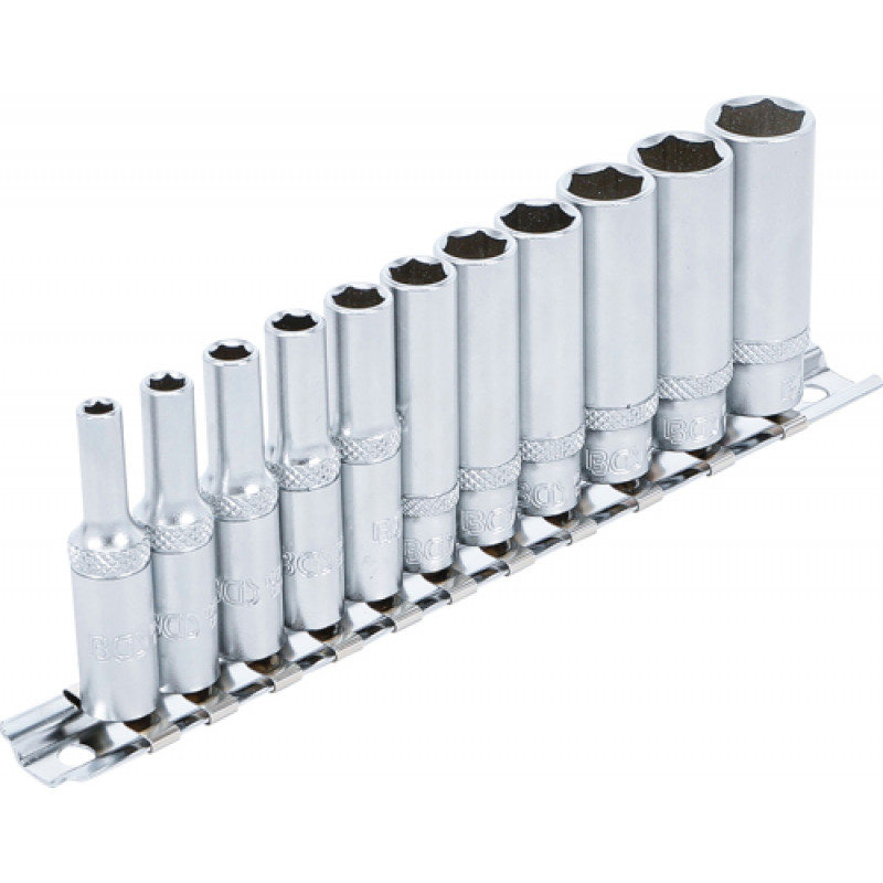 Socket Set, Hexagon, deep | 6.3 mm (1/4") Drive | 4 - 13 mm | 11 pcs.