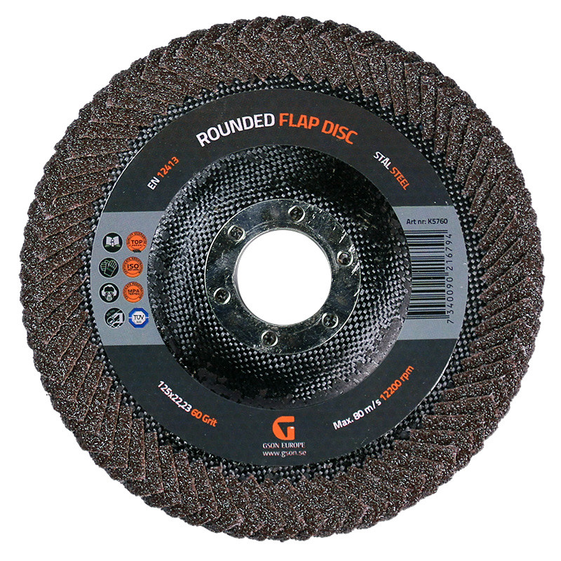 Grinding disc with leaves 125mm G40, rounded edges GSON