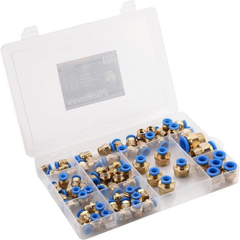 Set of threaded pneumatic quick connectors (4 - 16mm)(1/8