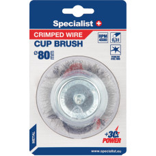 Specialist Vielinė šlifavimo taurė, tiesios vielos, su koteliu 80 mm.  SPECIALIST +