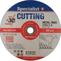 Specialist + metāla griešanas disks CUTTING, 230 x 1.6 x 22 mm