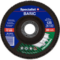 Specialist + vēdekļveida slīpēšanas disks BASIC ZK100, 125 mm
