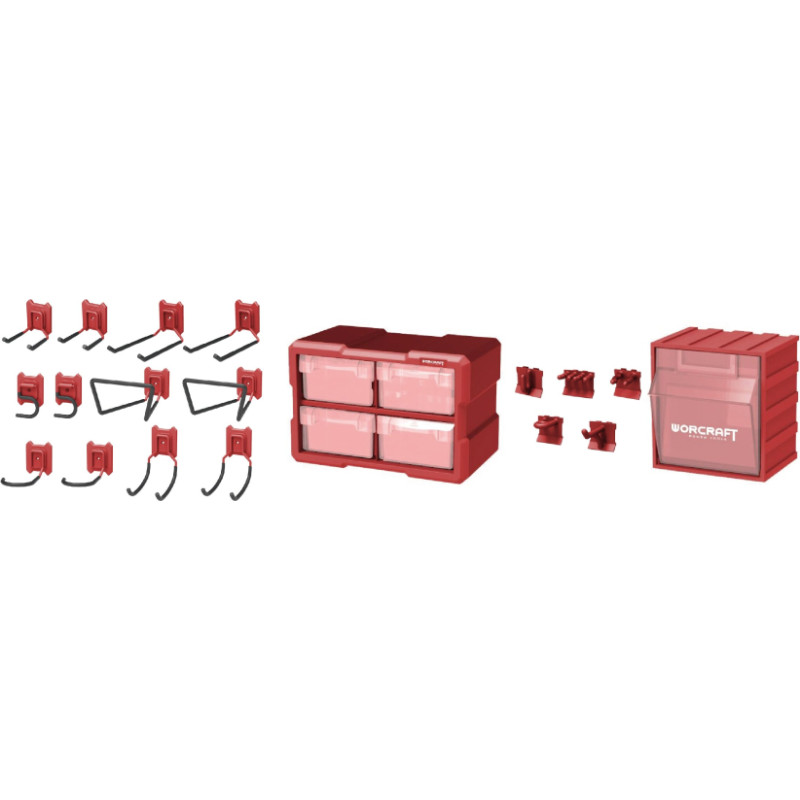 Worcraft Holder set with modular organizers WORCRAFT 19pcs