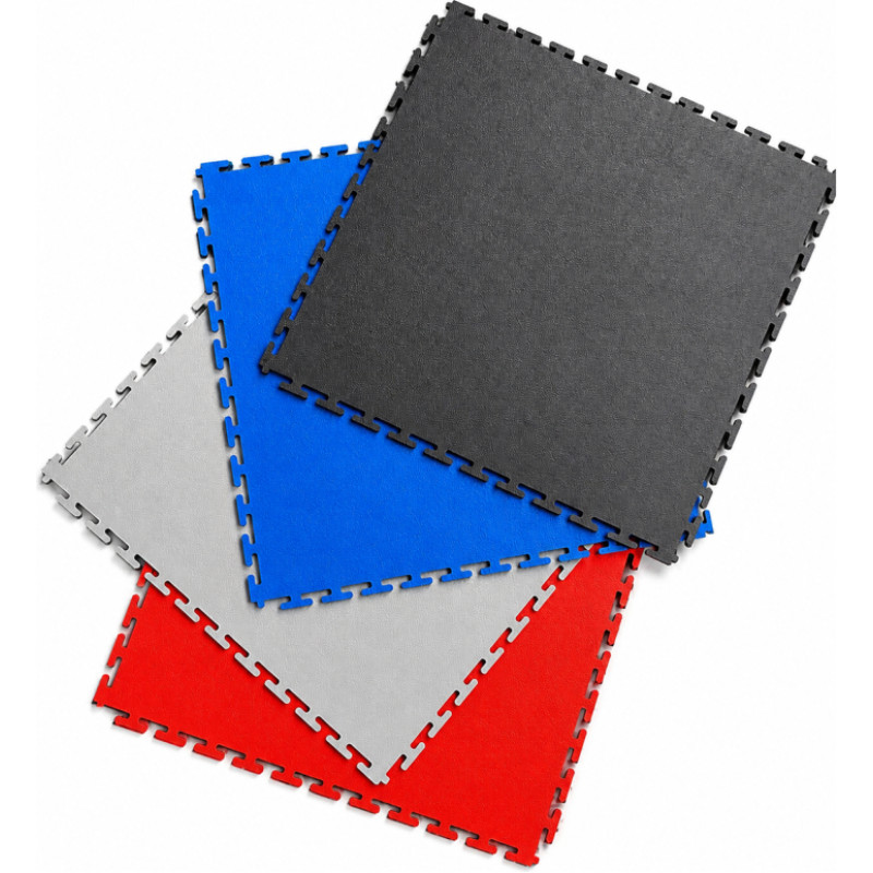 Interlocking smooth floor tiles PVC 500x500x7mm / Plytelė 500 x 500 x 7 mm | Black