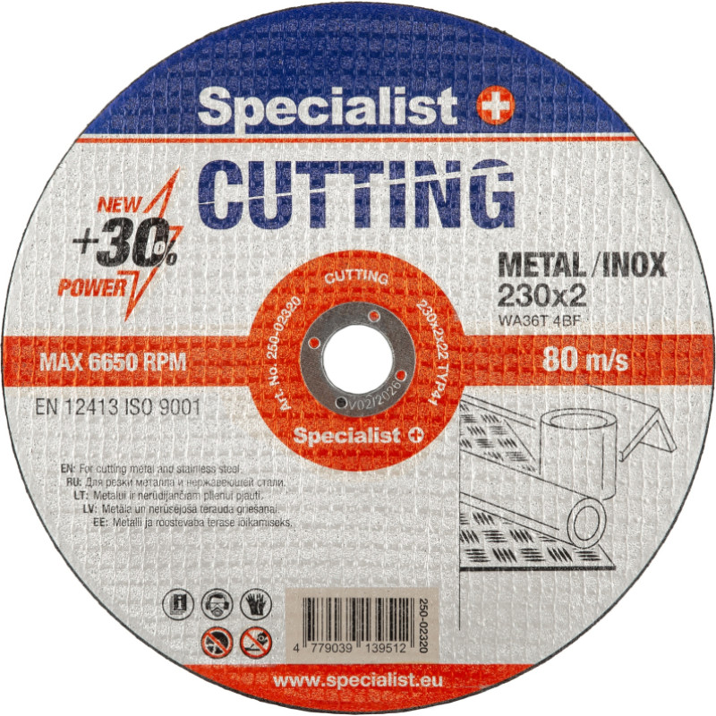 Specialist+ metāla griešanas disks CUTTING, 230 x 2 x 22 mm