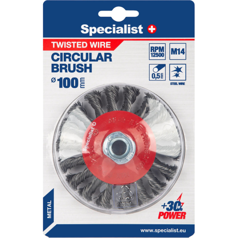 Specialist Vielinis šlifavimo diskas, tiesios vielos 100 mm. M14, SPECIALIST +