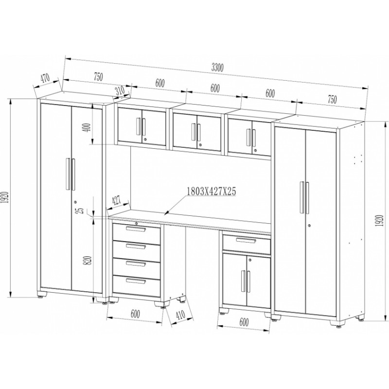 Tongrun Garage cabinet combo