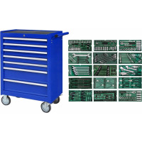 Rullīšu skapis NTBR4007-X ar instrumentu komplekta paliktņiem, 300gab NTBR4007XIS15