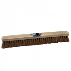 Coconut broom with inclined metal socket
