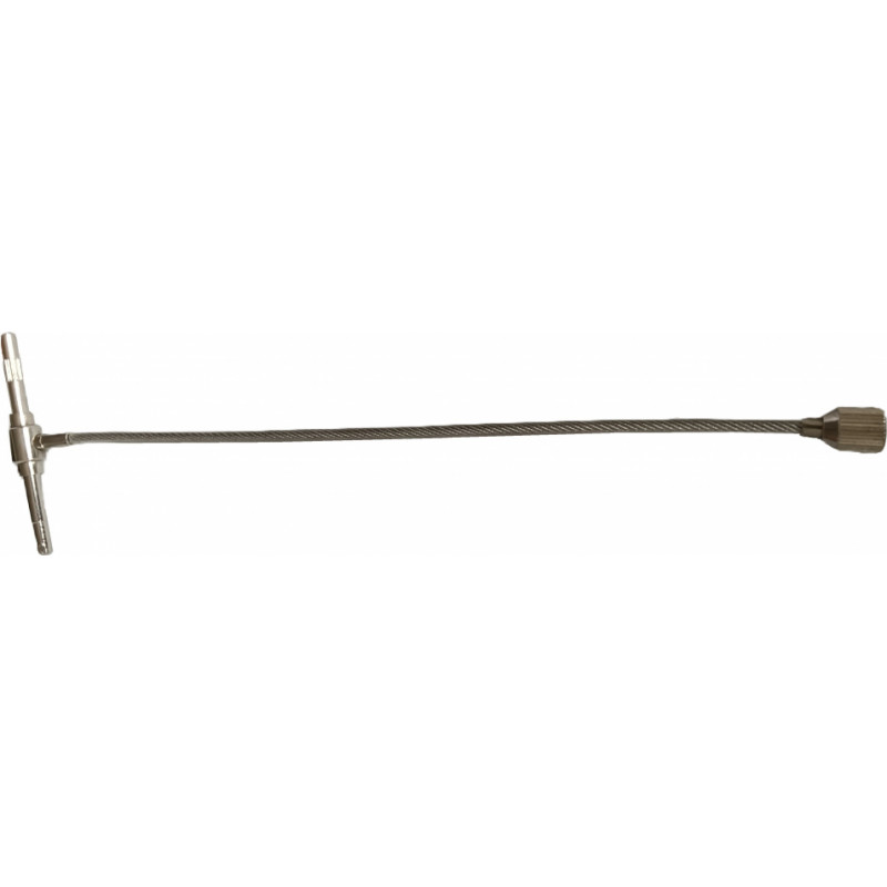 Valve fishing tool with long flexible cable
