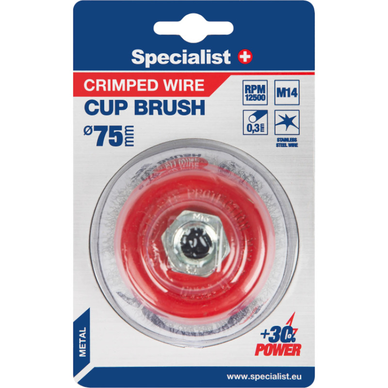 Specialist Nerūdijančio plieno vielos šepetys 60 mm. M14, SPECIALIST + (kopija)