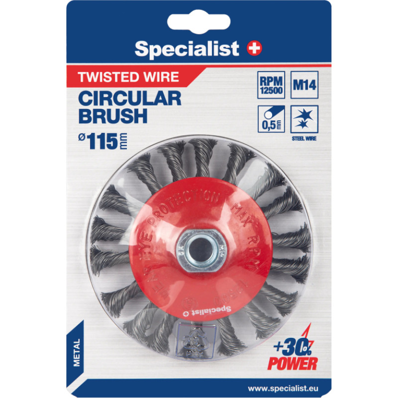 Specialist Vielinis šlifavimo diskas, suktos vielos 115 mm. M14, SPECIALIST +