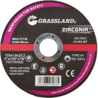 Grassland Cut-off wheel. Flat. Stainless steel / Zirkonia 125x1.0x22.2 41 type