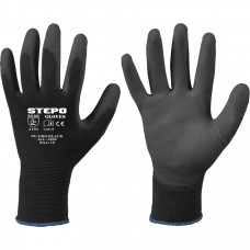 Перчатки рабочие с покрытием ПУ-ЭКО/10 (XL) Черные