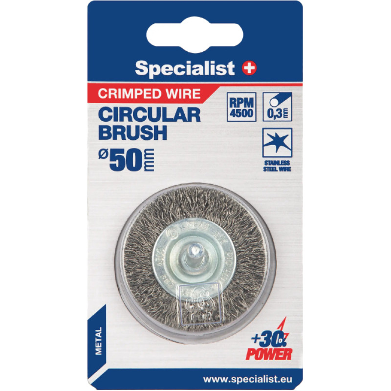 Specialist Vielinis šlifavimo diskas, tiesios vielos, su koteliu 50 mm.  SPECIALIST +