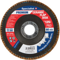 Specialist+ Atlokšņu slīpēšanas disks 125 mm, P60, Keramiskais PREMIUM, SPECIALIST+