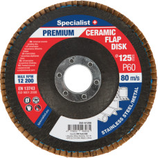 Specialist+ Atlokšņu slīpēšanas disks 125 mm, P60, Keramiskais PREMIUM, SPECIALIST+