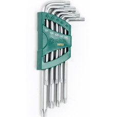 Sata L-veida sešstūra atslēgas TORX komplekts 9gab. (T10-T50) ar caurumu