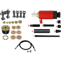 Wheel bearing remover/installer kit with hydraulic cylinder and connections set 46pcs