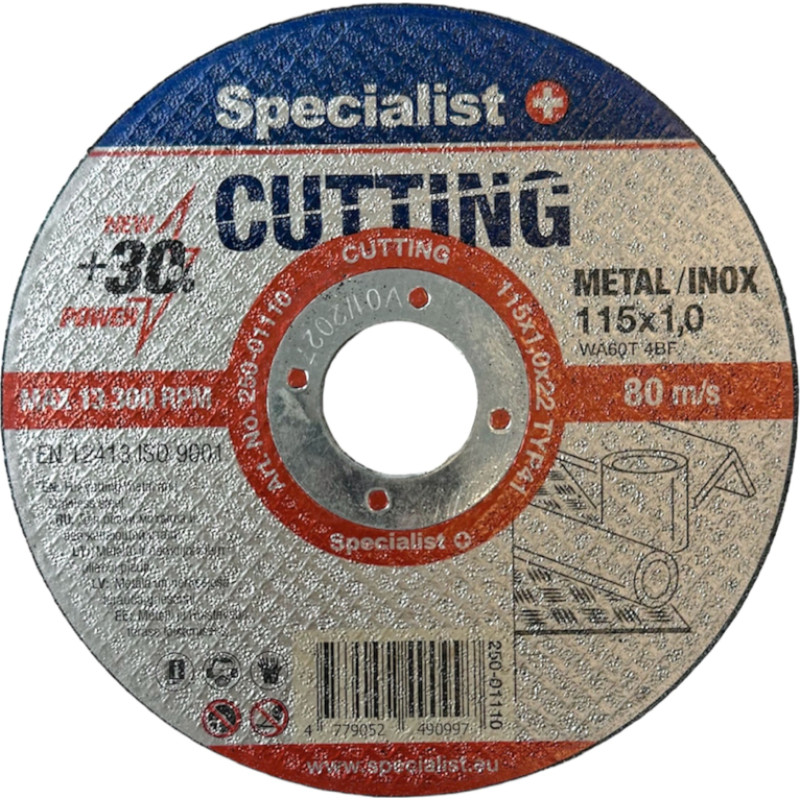Specialist+ metāla griešanas disks CUTTING, 115 x 1.0 x 22 mm