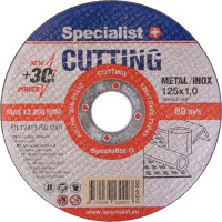 Specialist + metāla griešanas disks CUTTING, 125 x 1 x 22 mm