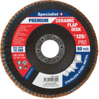 Specialist+ Atlokšņu slīpēšanas disks 125 mm, P80, Keramiskais PREMIUM, SPECIALIST+