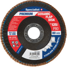Specialist+ Atlokšņu slīpēšanas disks 125 mm, P80, Keramiskais PREMIUM, SPECIALIST+