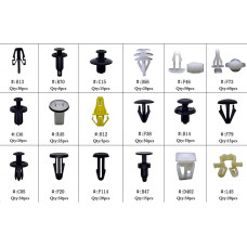 Plastic push-type clip assortment 418pcs