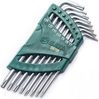 Sata Garš L-veida TORX sešstūra atslēgu komplekts ar atveri T6-T25