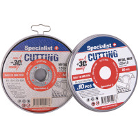 Specialist + metāla griešanas disks, 125 x 1 x 22 mm CUTTING, 10 gab. metāl. D
