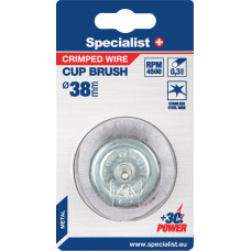 Specialist Vielinė šlifavimo taurė, tiesios vielos, su koteliu 38 mm.  SPECIALIST +