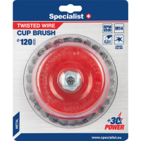 Specialist Nerūdijančio plieno suktos vielos šepetys 120 mm. M14, SPECIALIST +