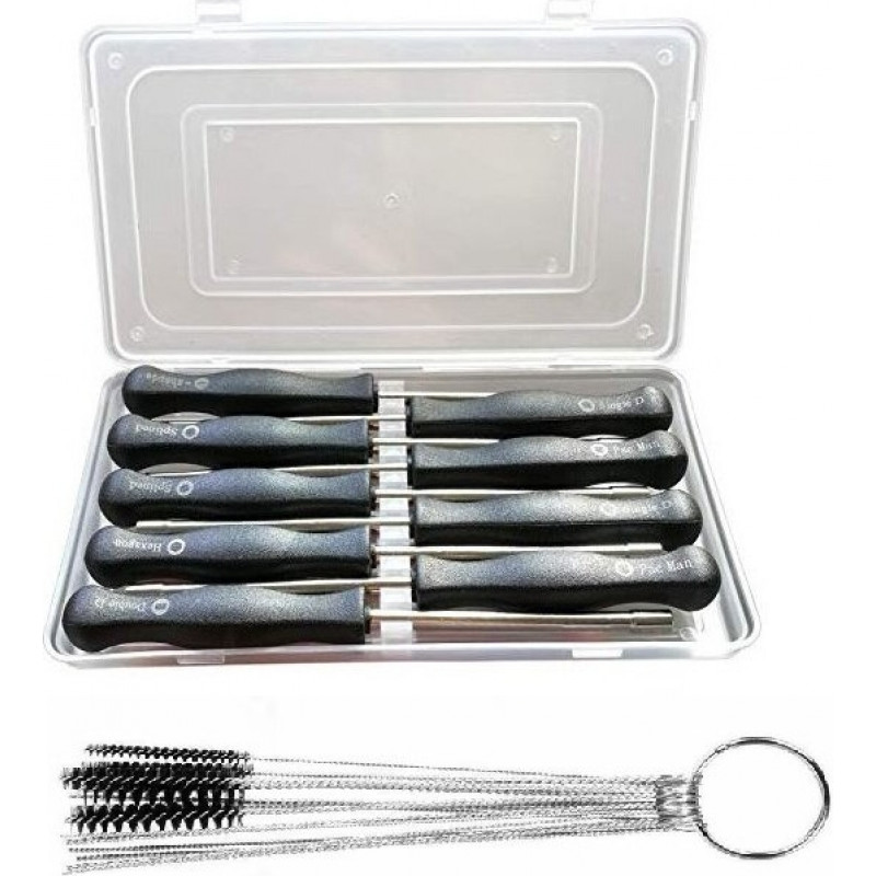Keys for adjusting carburetors 8 pcs + brushes