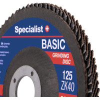 Specialist+ vēdekļveida slīpēšanas disks BASIC ZK40, 125 mm