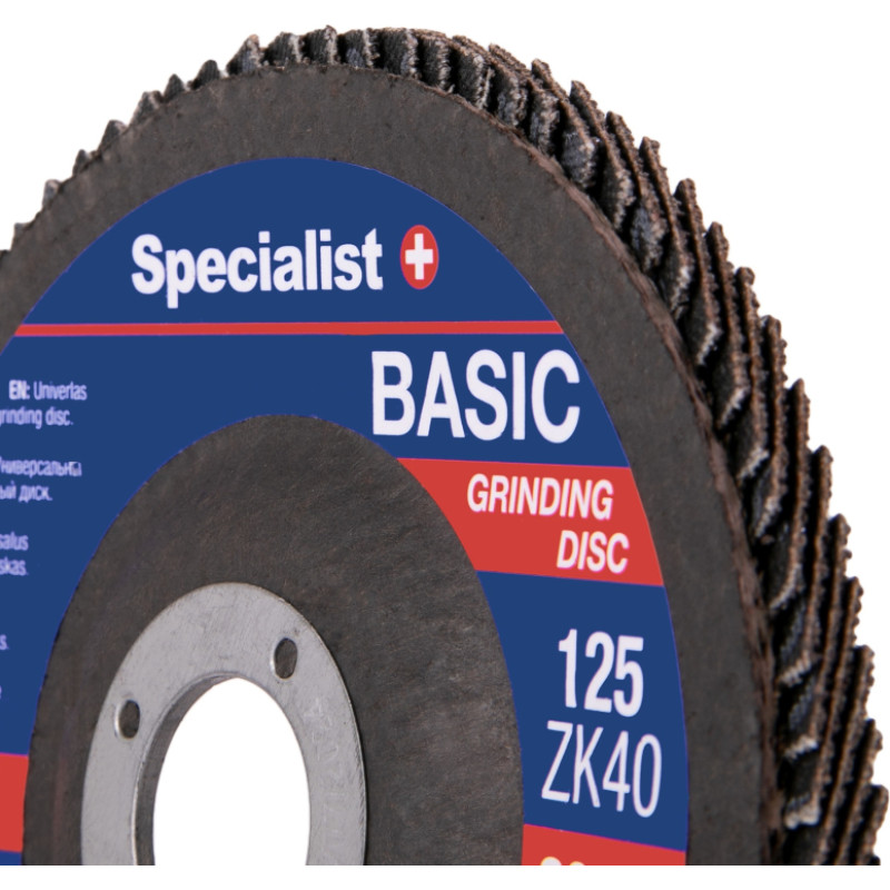 Specialist+ vēdekļveida slīpēšanas disks BASIC ZK40, 125 mm