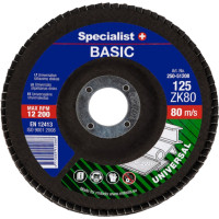 Specialist + vēdekļveida slīpēšanas disks BASIC ZK80, 125 mm