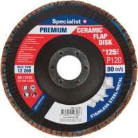 Specialist+ Atlokšņu slīpēšanas disks 125 mm, P120, Keramiskais PREMIUM, SPECIALIST+