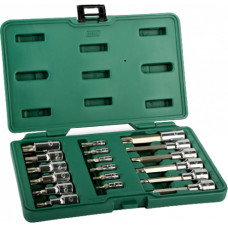 Sata 1/4" + 1/2" Dr. Bit socket set (TORX) 18pcs.
