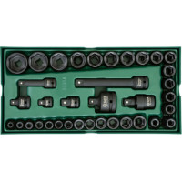 Sata Paplāte. Triecienligzdu komplekts 3/8“ + 1/2" Dr. 13gab.