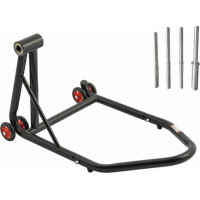 Motocikla vienpusējs pagrieziena sviru statīvs aizmugurējam ritenim 340kg ar tapām