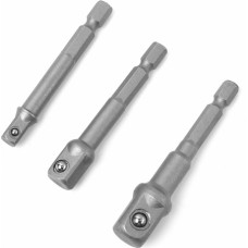 1/4" + 3/8" + 1/2" Dr. Drill socket adapter set 3pcs.