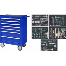 Rullīšu skapis NTBR4007-X ar instrumentu komplekta paliktņiem, 249gab (5 paplātes)