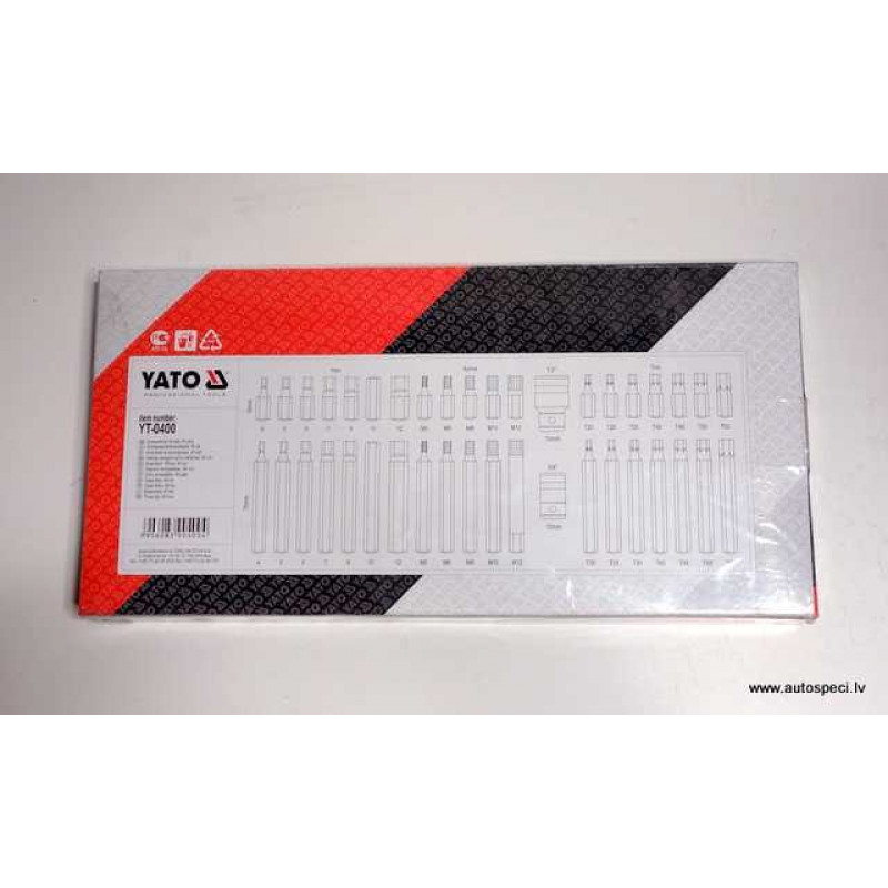 Skrūvuzgaļu komplekts SPLINE HEX TORX YATO(40vien.) YATO YT0400