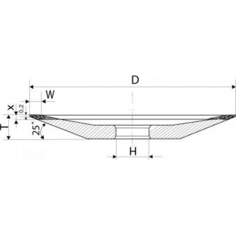 Elbora slīpripa 12R4 CBN1 80/63 BN130 125X3X2X13X32