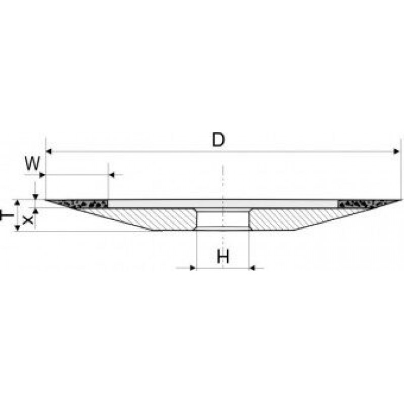 Dimanta slīpripa  4B2 150X12X1,5X6X20X32, AC6 160/125